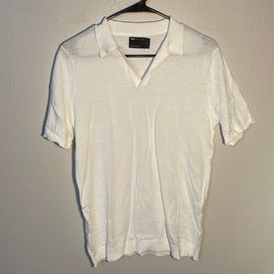 White collared shirt sweater material